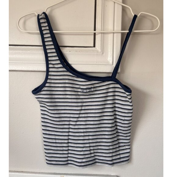 Levi's Asymmetrical Striped Cropped Tank Top - Picture 2 of 5